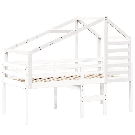 Kinderbedhuisje 198x97x113 cm massief grenenhout wit 3