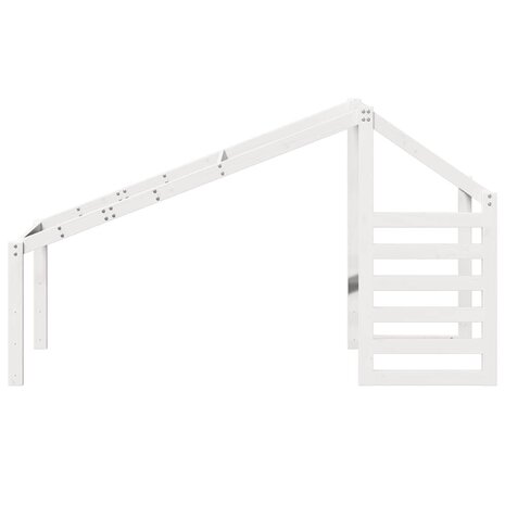 Kinderbedhuisje 198x97x113 cm massief grenenhout wit 4
