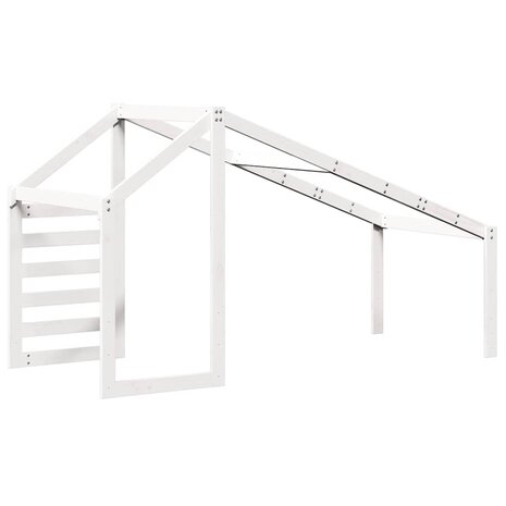 Kinderbedhuisje 198x97x113 cm massief grenenhout wit 6