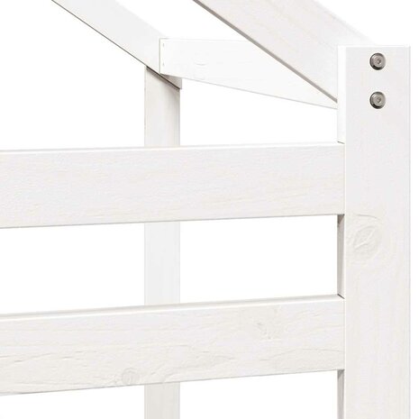 Kinderbedhuisje 198x97x113 cm massief grenenhout wit 7