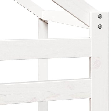 Kinderbedhuisje 188x82x113 cm massief grenenhout wit 7
