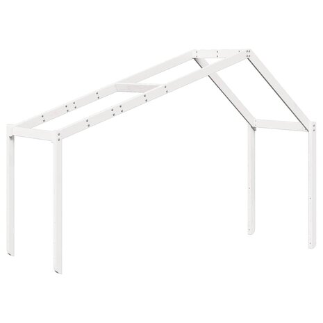 Kinderbedhuisje 203x80,5x142 cm massief grenenhout wit 2