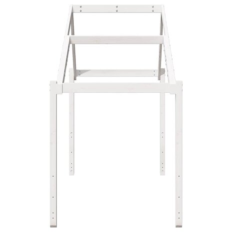 Kinderbedhuisje 203x80,5x142 cm massief grenenhout wit 5