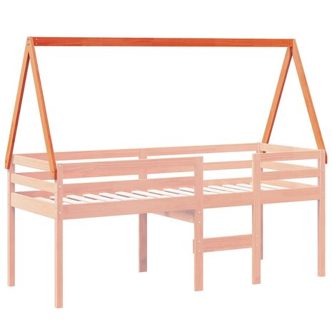 Kinderbedhuisje 209x95,5x88 cm massief grenenhout wasbruin 3