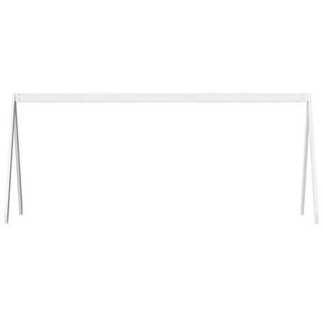 Kinderbedhuisje 199x95,5x88 cm massief grenenhout wit 4