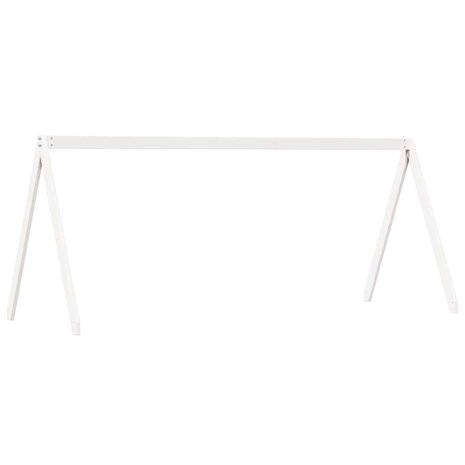 Kinderbedhuisje 199x80,5x88 cm massief grenenhout wit 2