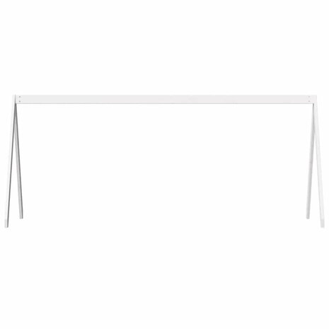 Kinderbedhuisje 199x80,5x88 cm massief grenenhout wit 4