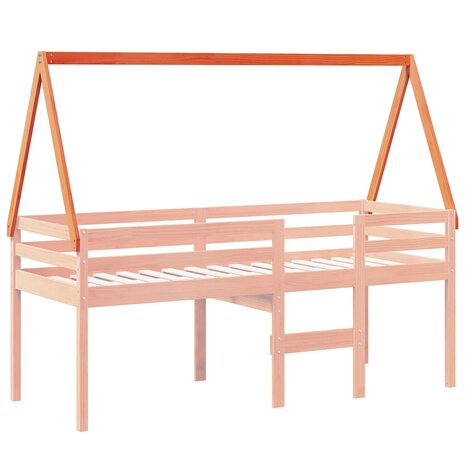 Kinderbedhuisje 199x80,5x88 cm massief grenenhout wasbruin 3