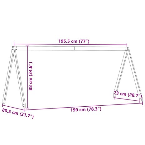 Kinderbedhuisje 199x80,5x88 cm massief grenenhout wasbruin 9