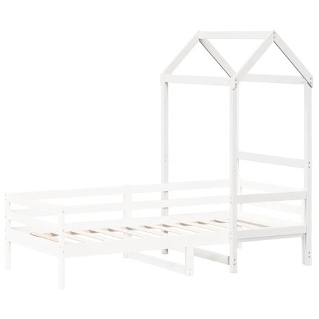 Kinderbedhuisje 118x70x176,5 cm massief grenenhout wit 3