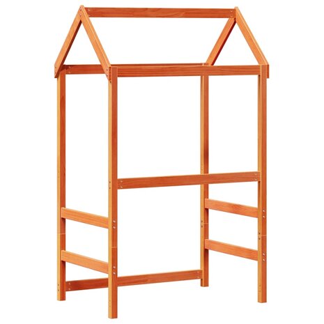 Kinderbedhuisje 98x70x176,5 cm massief grenenhout wasbruin 6