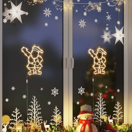 Kerstverlichting silhouet van de kerstman2 st 35 LEDs warm wit 4