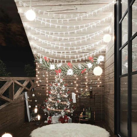 Lichtsnoer met 400 LED's 8 functies koudwit 40 m 1
