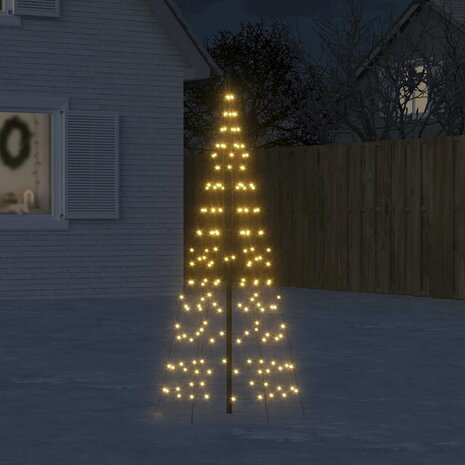 LED-kerstboom aan vlaggenmast 200 LED's warm wit 180 cm 1