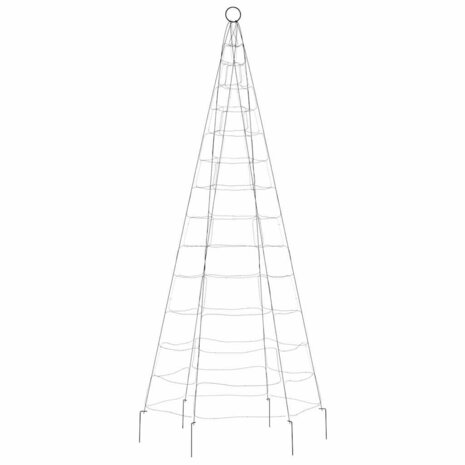 LED-kerstboom aan vlaggenmast 200 LED's warm wit 180 cm 5