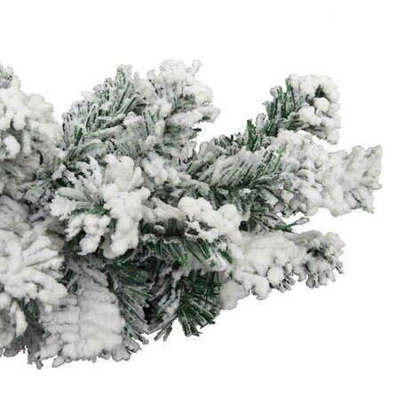 Kerstslinger met sneeuw 10 m PVC groen 4