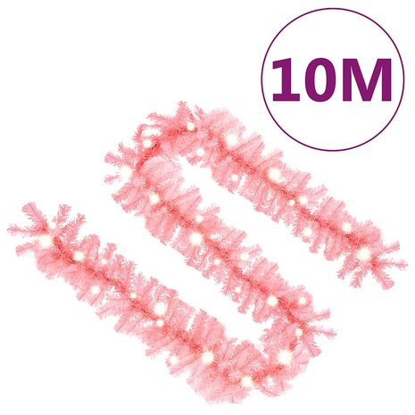 Kerstslinger met LED-lampjes 10 m roze 8