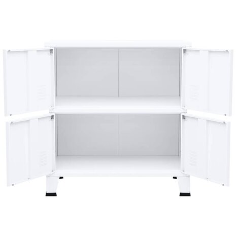 Opbergkast industrieel 75x40x80 cm staal wit 5