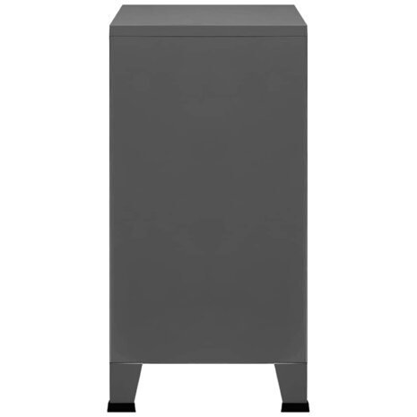 Opbergkast industrieel 75x40x80 cm staal antracietkleurig 6