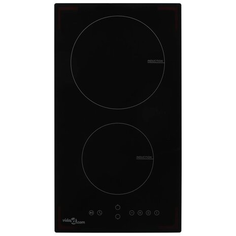 Inductiekookplaat met 2 kookzones aanraakbediening 3500 W glas 1