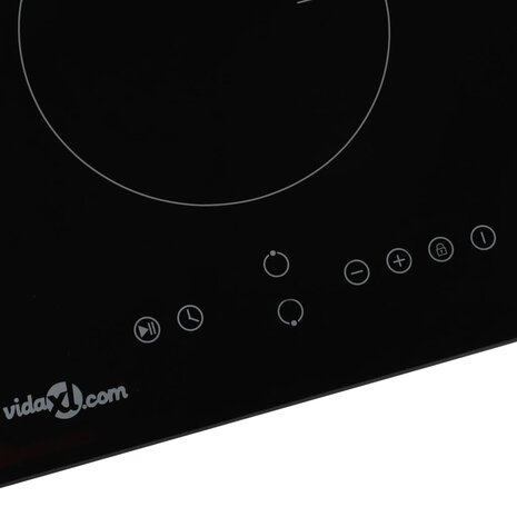 Inductiekookplaat met 2 kookzones aanraakbediening 3500 W glas 3