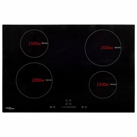Inductiekookplaat 4 zones aanraakbediening 7000 W 77 cm glas 3