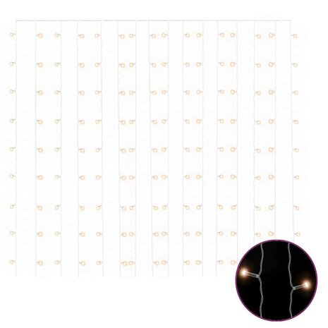 Lichtgordijn met 300 LED's en 8 functies 3x3 m warmwit 2