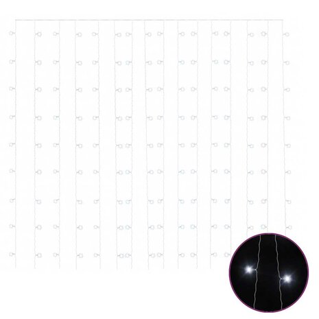 Lichtgordijn met 300 LED's en 8 functies 3x3 m koudwit 2