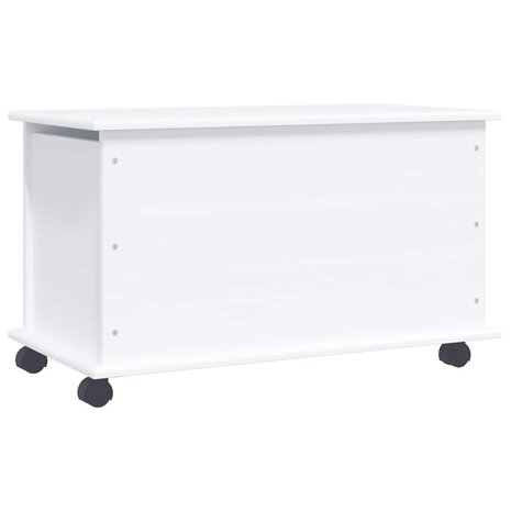 Opbergkist met wielen ALTA 73x39,5x43 cm massief grenenhout wit 4