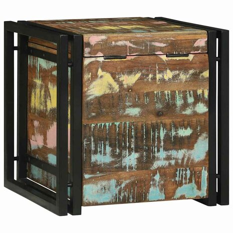 Opbergbox Bruin en zwart 40 x 40 x 40 cm Massief Acaciahout 7