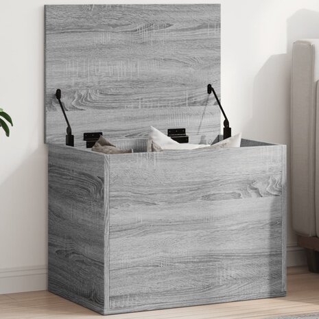 Opbergbox 60x42x46 cm bewerkt hout grijs sonoma eikenkleurig 1