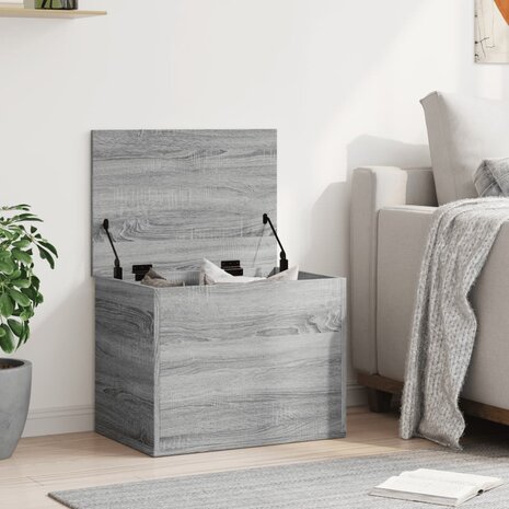 Opbergbox 60x42x46 cm bewerkt hout grijs sonoma eikenkleurig 3