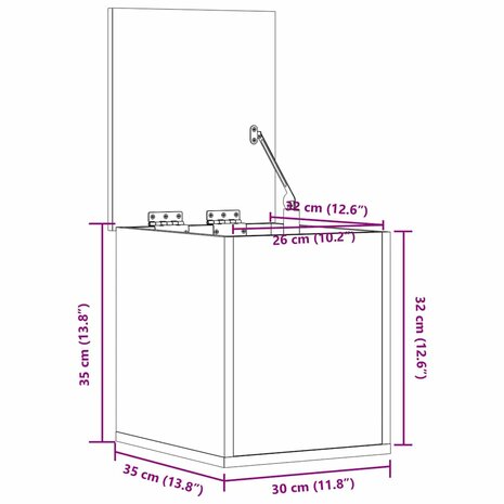 Opbergbox 30x35x35 cm bewerkt hout wit 9
