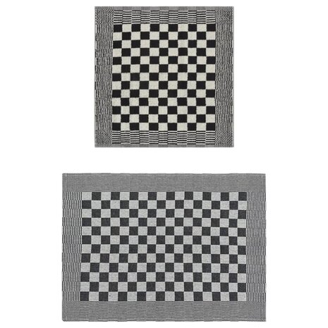 20-delige Keukendoekenset katoen zwart en wit 2