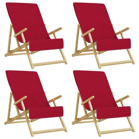 Strandhanddoeken 4 st 400 g/m&sup2; 60x135 cm stof bordeauxrood 2