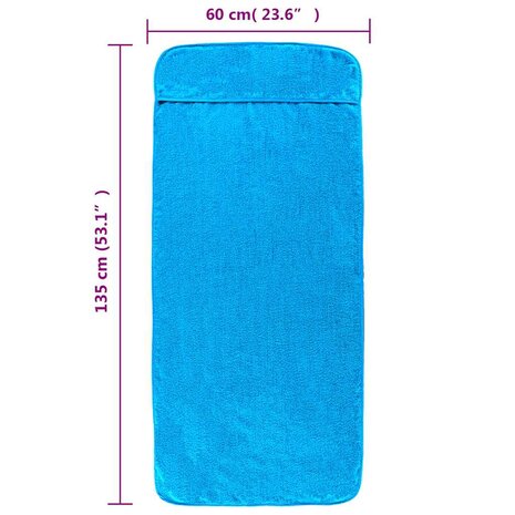 Strandhanddoeken 6 st 400 g/m&sup2; 60x135 cm stof turquoise 8