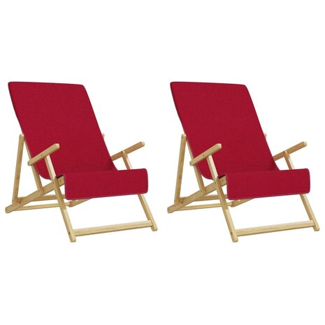 Strandhanddoeken 2 st 400 g/m&sup2; 60x135 cm stof bordeauxrood 4