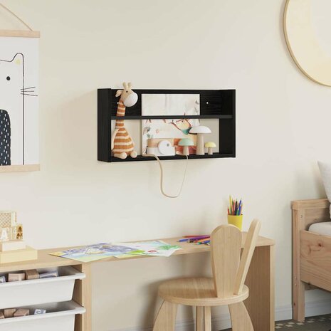 Tijdschriftenrek Zwart Eiken 60 x 12 x 30 cm Bewerkt hout 4