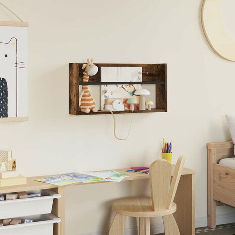 Tijdschriftenrek Gerookt eiken 60 x 12 x 30 cm Bewerkt hout 4