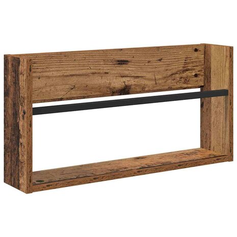 Tijdschriftenrek 2 pcs Oudhout 60 x 12 x 30 cm Bewerkt hout 5