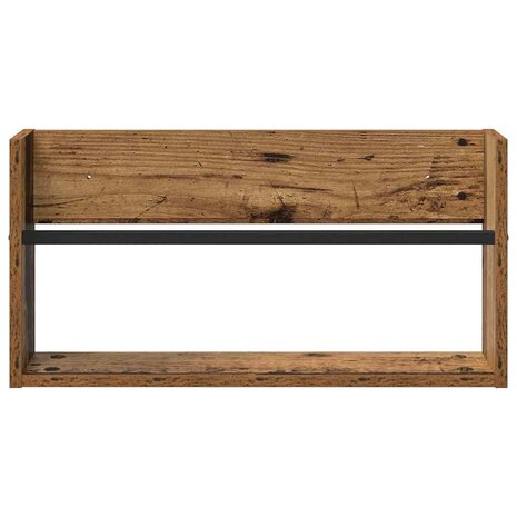Tijdschriftenrek 2 pcs Oudhout 60 x 12 x 30 cm Bewerkt hout 6