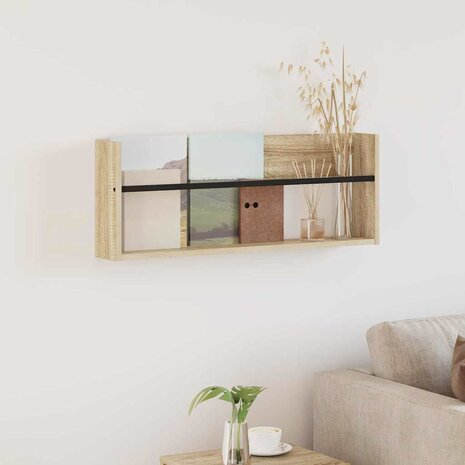 Tijdschriftenrek Sonoma Eiken 80 x 12 x 30 cm Bewerkt hout 1