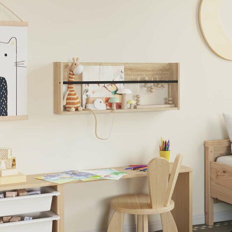 Tijdschriftenrek Sonoma Eiken 80 x 12 x 30 cm Bewerkt hout 4