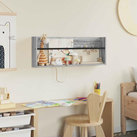 Tijdschriftenrek Grijs Sonoma 80 x 12 x 30 cm Bewerkt hout 4