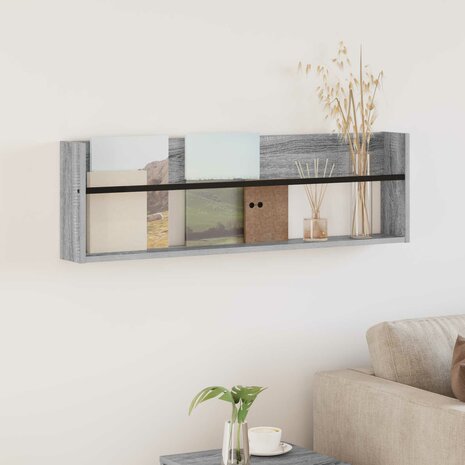 Tijdschriftenrek Grijs Sonoma 100 x 12 x 30 cm Bewerkt hout 1