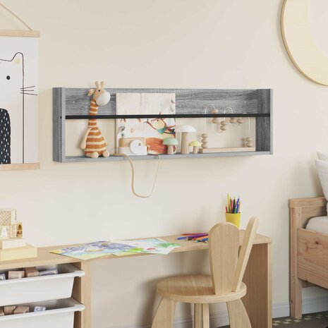 Tijdschriftenrek Grijs Sonoma 100 x 12 x 30 cm Bewerkt hout 4