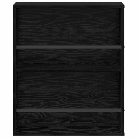 Tijdschriftenrek Zwart Eiken 60 x 12 x 70 cm Bewerkt hout 5