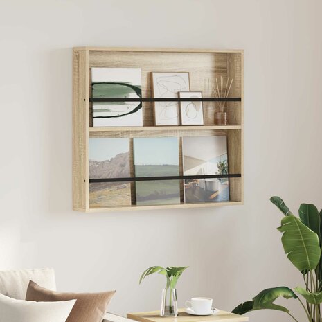Tijdschriftenrek Sonoma Eiken 80 x 12 x 70 cm Bewerkt hout 1