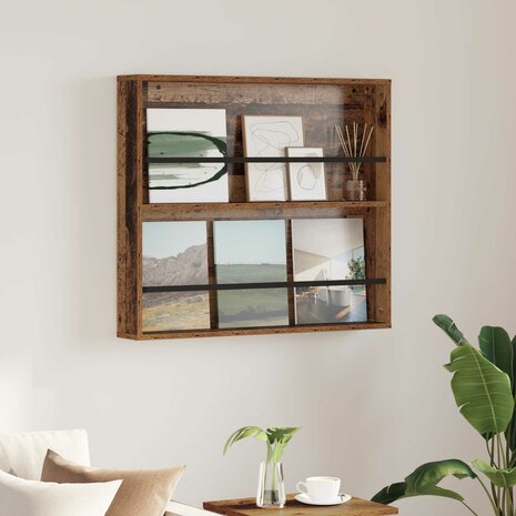 Tijdschriftenrek met plank Oudhout 80 x 12 x 70 cm Bewerkt hout 1