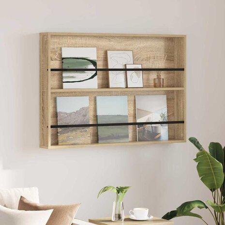 Tijdschriftenrek Sonoma Eiken 100 x 12 x 70 cm Bewerkt hout 1